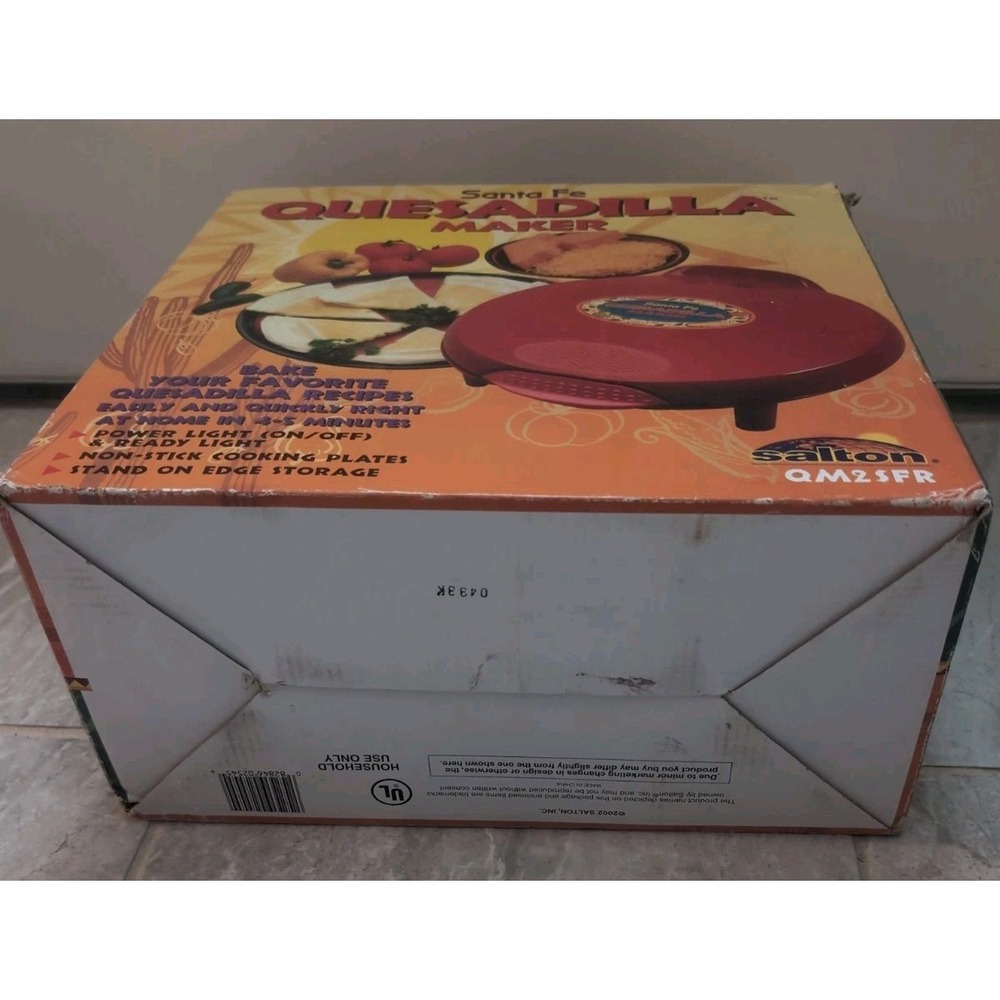 Salton Santa Fe Quesadilla Maker QM2SFR Red 12 inch Clean Vintage - Picture 6 of 16